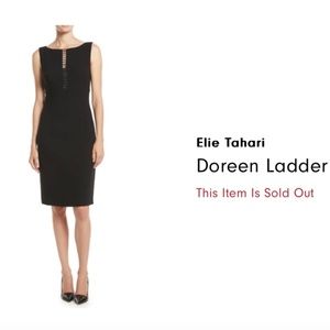 Elie Tahari Doreen Ladder Stitch-Inset Dress